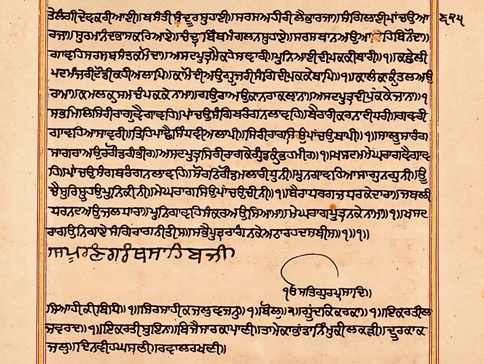 19th century manuscript copy, 1704 CE Guru Granth Sahib, Schoyen Collection Norway