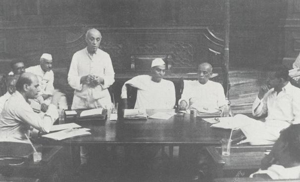Jawaharlal Nehru addressing a meeting of a committee of the Constituent Assembly New Delhi, 1949
