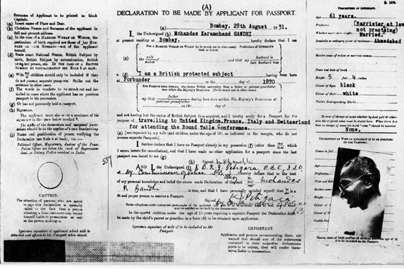 Gandhi passport